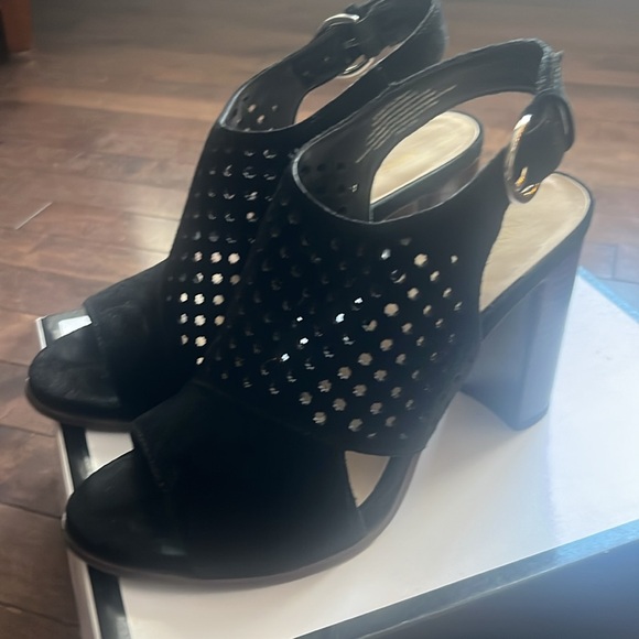 Nine West piomboo open toe chunky heels size 8.5 - Picture 2 of 6